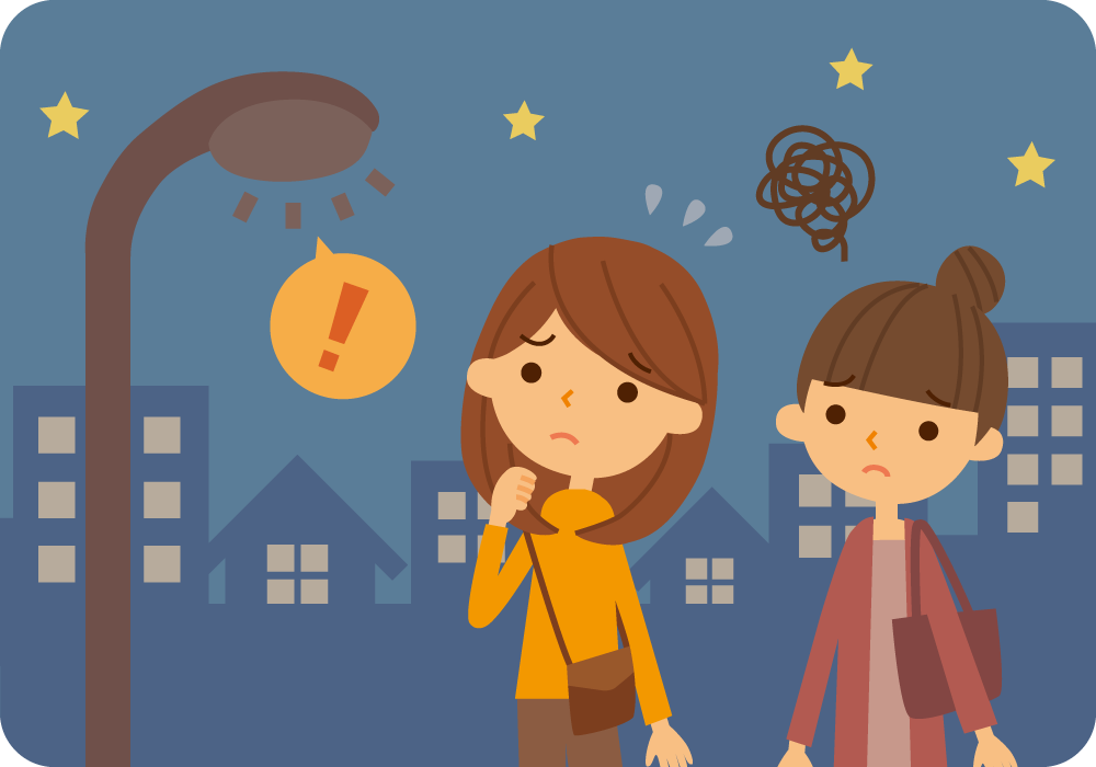 夜間ランプが点灯していない